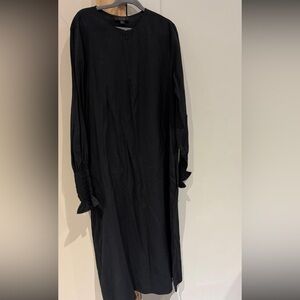COS Black Long-Sleeve Midi Shirt Dress
